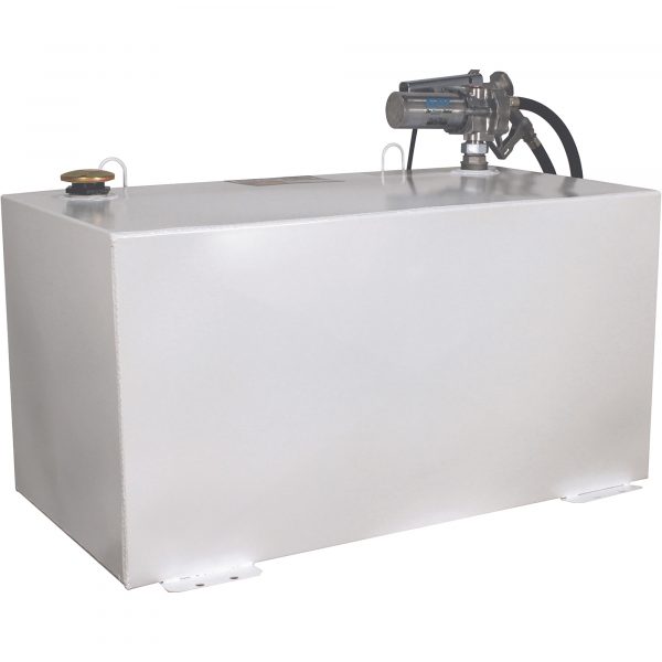 Better Built Steel Transfer Fuel Tank With GPI 12V Fuel Transfer Pump 100-Gallon White Rectangular 15 GPM Model 29214988