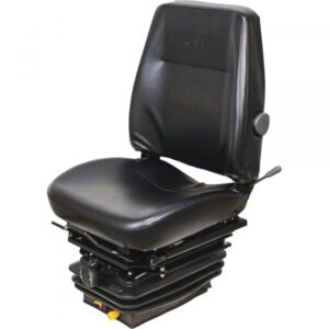K&M Uni-Pro Construction Mechanical Suspension Seat Vinyl Cover Black Model 8469