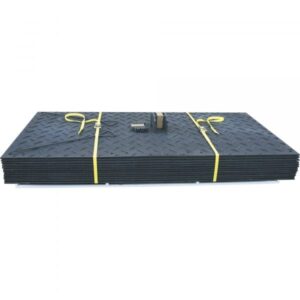 Checkers Ground Protection Mat Pak 12-Pc. Set Black 8ft L x 3ft W Diamond Plate Tread Design Model AMCP3