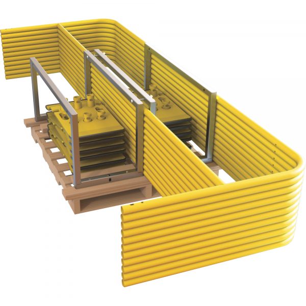 RoofZone Guardrail Stack Pallet Kit 110ft x 42in Yellow 70762