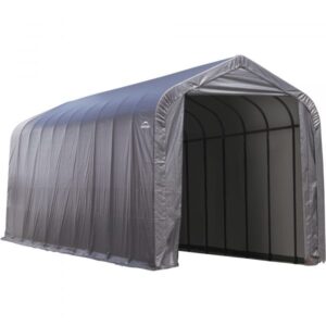 ShelterLogic 14-ft W Peak-Styleinstant Garage Gray 20ft L x 15ft W x 12ft.H 2 3/8in Frame Model 95350