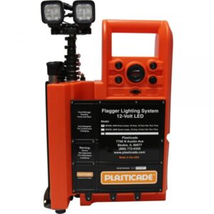 Plasticade Portable Flagger Station 110 Volt 2 Bulbs 26in.L x 8in 17in Model 8005