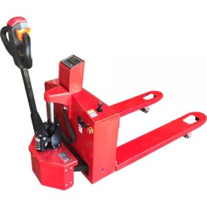 Optima Scale Electric Pallet Truck with Built-In Scale 3300lbs Capacity 1lbs Display Increments OP-918MW-3300