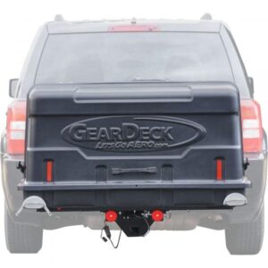 Let’s Go Aero GearDeck Slideout Enclosed Poly Hitch Cargo Carrier With LED Lights 300-Lb. Capacity Black 48in x 25in x 27in Model H00604