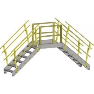 Equipto Industrial Crossover Bridge 36in.W Tread 11 Stairs 91in. Vertical Clearance