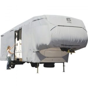 Classic Accessories PermaPRO 5th Wheel Extra Tall Cover Gray Fits 37Ft L–41Ft L x 140in.Tall 5th Wheel RVs Model 80-187-191001-00