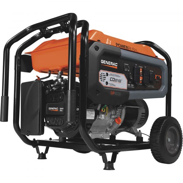 Generac Portable Generator with CO-Sense Carbon Monoxide Protection 8125 Surge Watts 6500 Rated Watts Model 7680