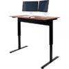 Luxor Pneumatic Adjustable Height Standing Desk Black/Teak 56in W x 29.5in D x 27.5–44.5in Model SPN56F-BK/TK