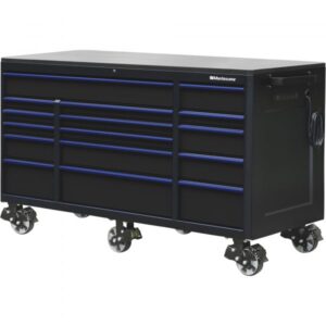 Montezuma 72in x 30in 16-Drawer Rolling Tool Cabinet 72 5/8inW x 29 7/8inD x 41 3/4inH Black Model BKM723016TC