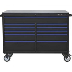Montezuma 56in x 24in 11-Drawer Rolling Tool Cabinet 56inW x 24 5/8inD x 41 1/8inH Black Model BKM562411TC