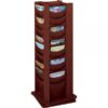 Safco 48-Pocket Wood Rotating Display Mahogany 17 3/4in x 17 3/4in.D x 49 1/2in Model 4335MH