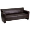 Flash Furniture Leather Sofa Brown 68.5in W x 30in D x 31.25in Model 2223BN