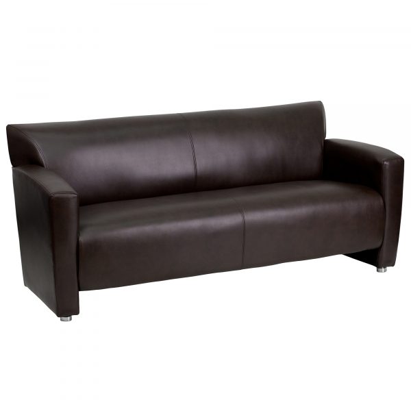 Flash Furniture Leather Sofa Brown 68.5in W x 30in D x 31.25in Model 2223BN