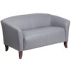 Flash Furniture Leather Loveseat Gray 52in W x 29in D x 29in Model 1112GY