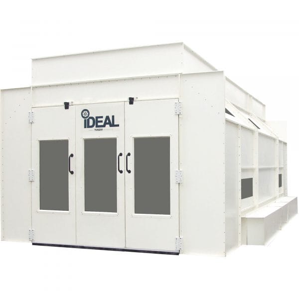 iDEAL Side Down Draft Pressurized Paint Booth 230/460 Volt 26.4ft x 17.8ft x 9.5ft Model PSB-SDD26B-3PH-230V-AK