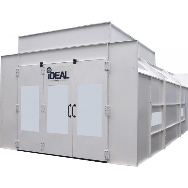 iDEAL Semi Down Draft Pressurized Paint Booth 230/460 Volt 29.4ft x 14.4ft x 9.7ft Model PSB-SEMIDD26B-3PH-230V-AK