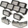 Tiger LED 10-Light Flood/Spot and Flood Tractor Light Kit 500 Watts (Combined) 8 Lights with 8 LEDs/2 Lights with 36 LEDs 45200 Total Combined Lumens Model FNHKIT1