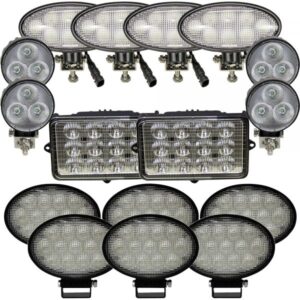 Tiger LED 16-Light Flood/Spot and Flood Combine Light Kit 610 Watts (Combined) 4 with 8 LEDs/4 with 3 LEDs/2 with 12 LEDs/6 with 13 LEDs 46000 Total Combined Lumens Model JDKIT6