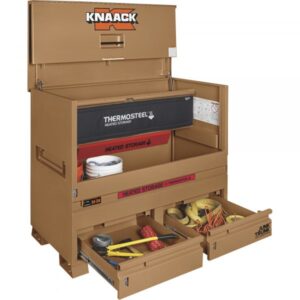 KNAACK Storagemaster Jobsite Piano Box with Junk Trunk and ThermoSteel Heated Storage— 47.8 Cu. Ft. 49inW x 60inD x 30inH Model 89-DH