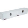 Weather Guard High-Side Dual Door Truck Tool Box Steel with Aluminum Doors White 3-Point Latching 90.25in x 13.5in x 16in Model 290-3-02